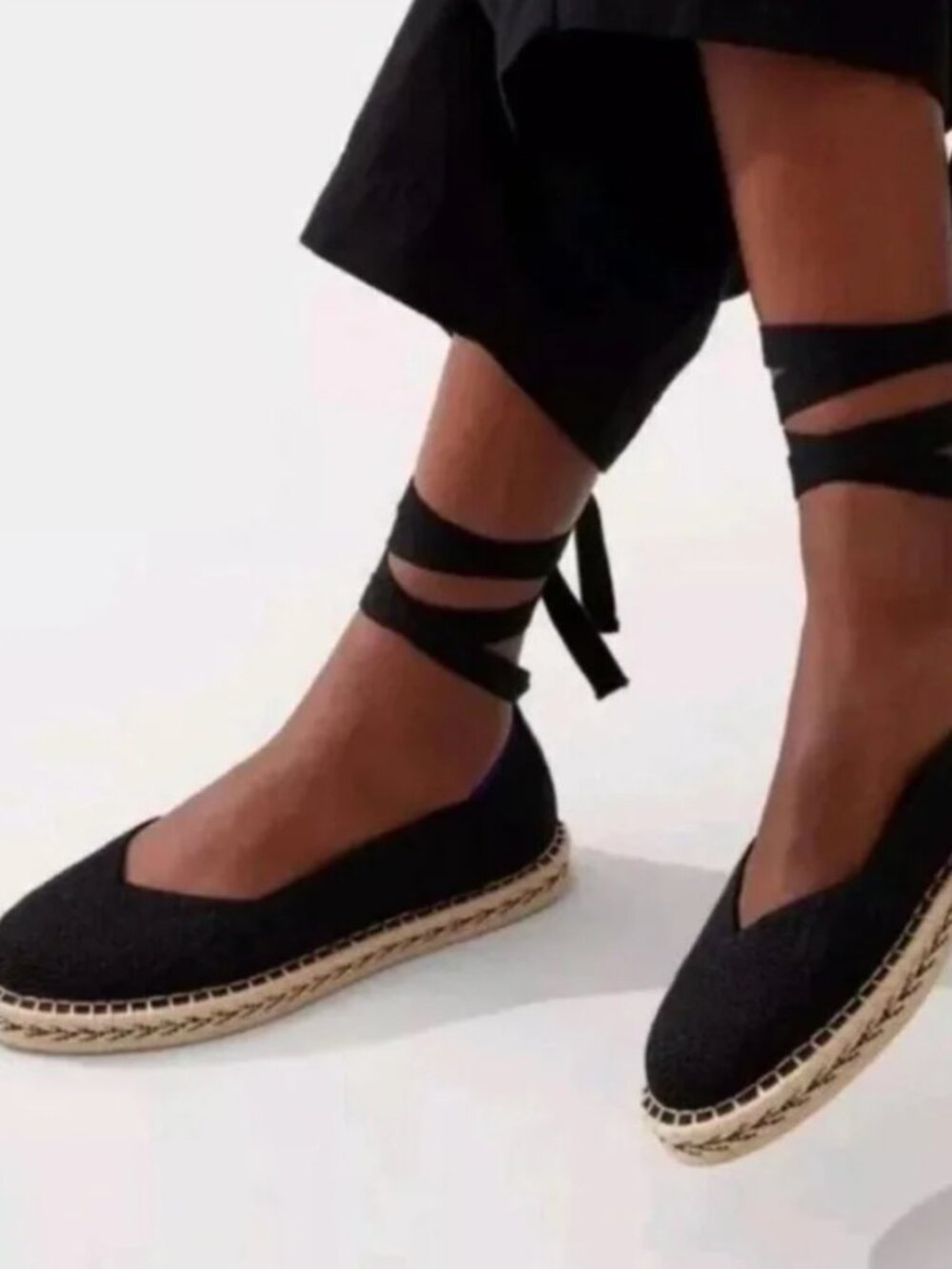 Rothy’s The Espadrille Black Lace Up